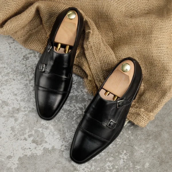 Giày Tây Nam Double Monkstrap làm từ da bò thật, bảo hành 12 tháng